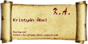 Kristyán Ábel névjegykártya