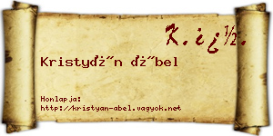 Kristyán Ábel névjegykártya