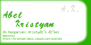 abel kristyan business card